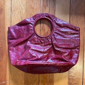 HOBO Red Purse/Bag with unique round handle